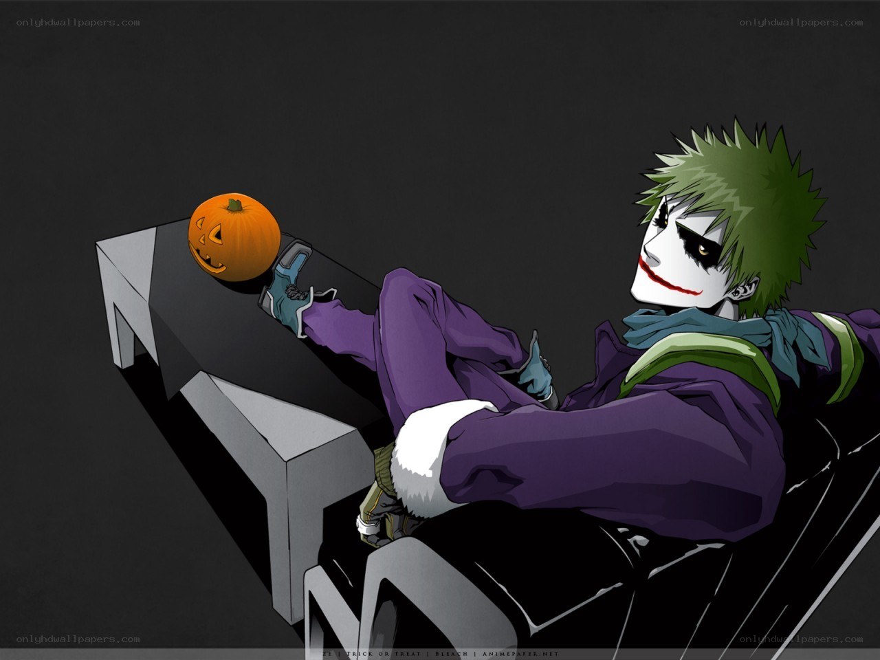 Joker character with pumpkin