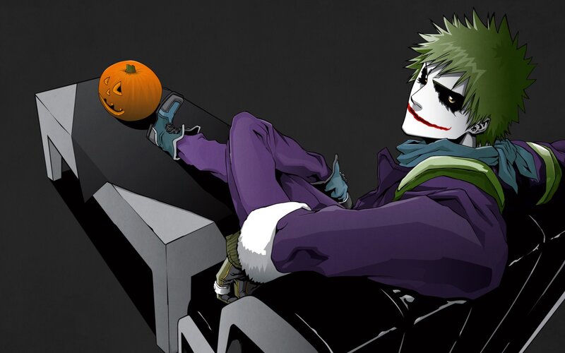 Joker character with pumpkin