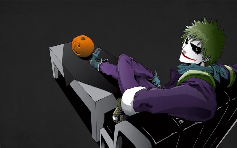 Joker Character with Pumpkin — Purple, Dark