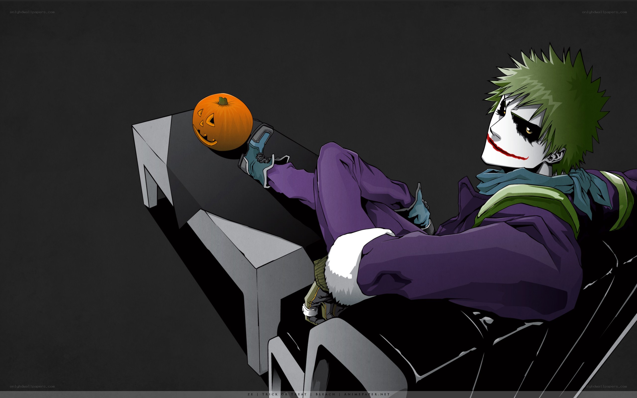 Joker character with pumpkin