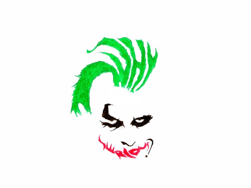 Joker Face Drawing — Green