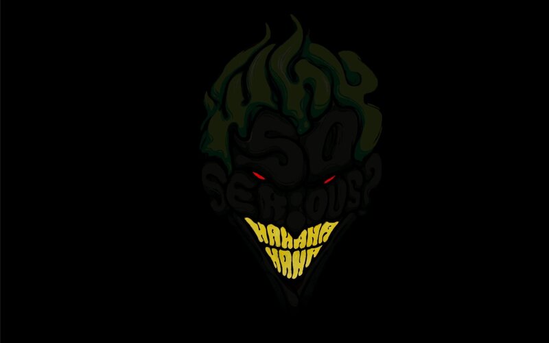 Joker Face Illustration — Black, Dark, Digital Art