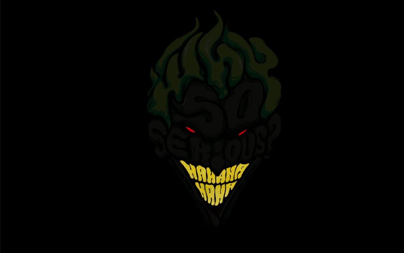 Joker Face Illustration — Black, Dark