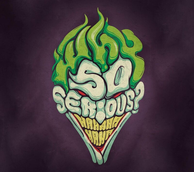 Joker Face Illustration — Purple