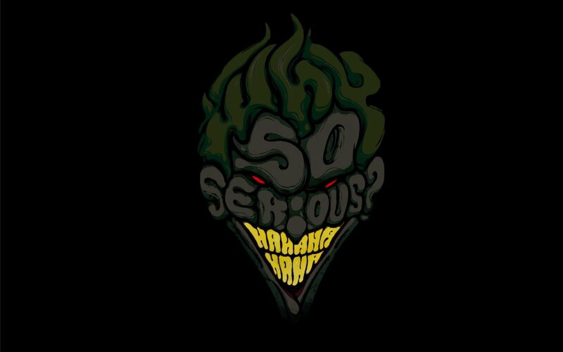 Joker Face Logo — Black, Menacing, Digital Art