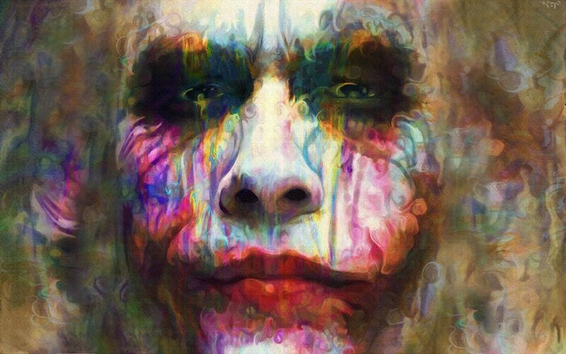 Joker Face Portrait — White