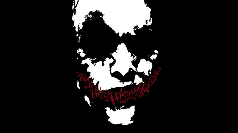 Joker Face Silhouette — Black, Dark