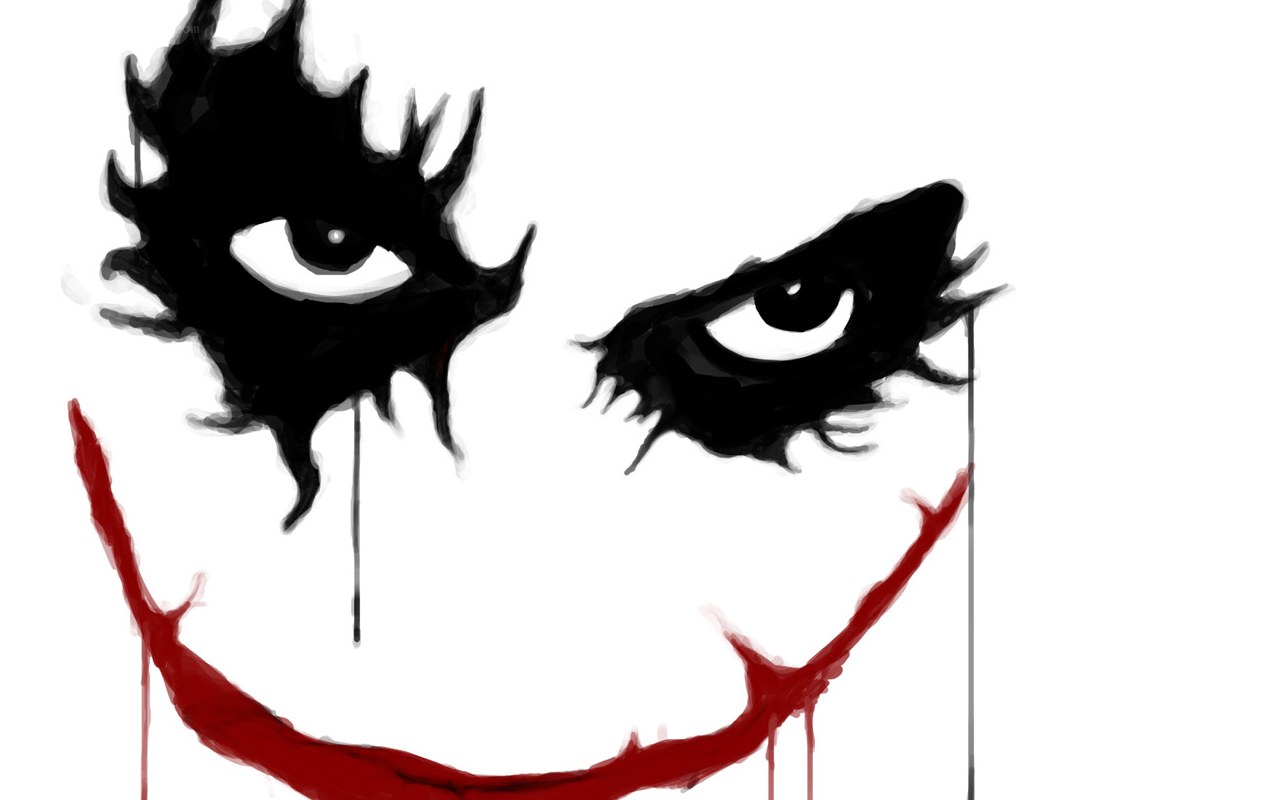 Joker face with red smile