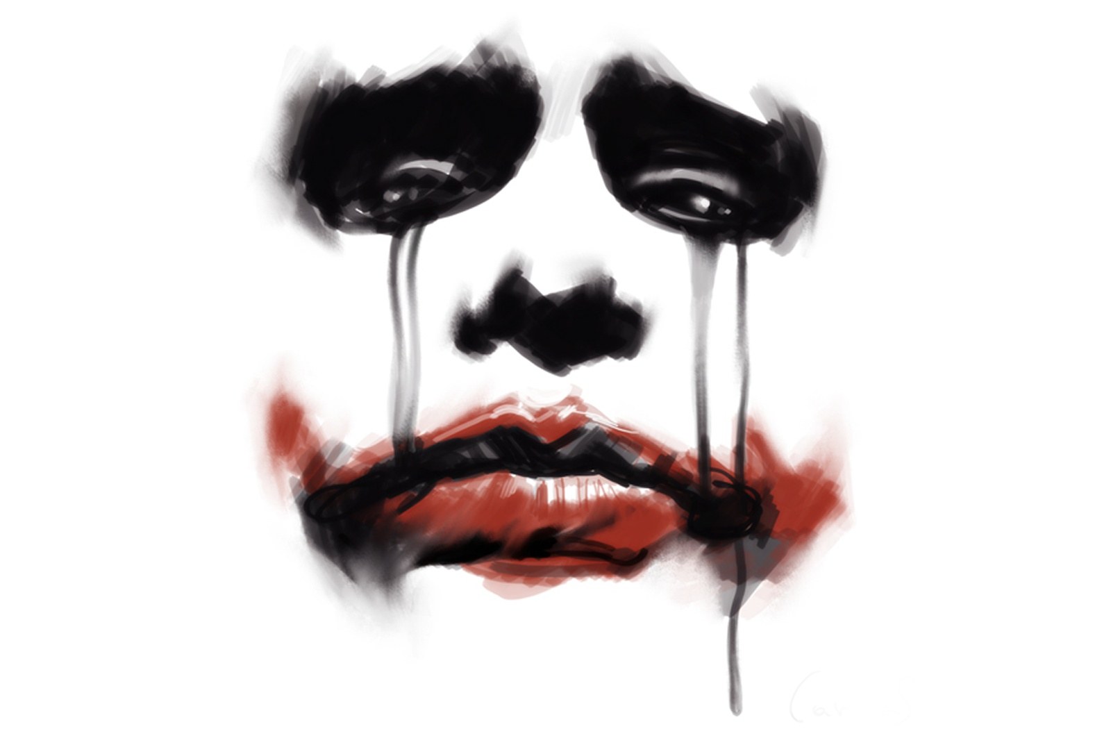 Joker face with tears