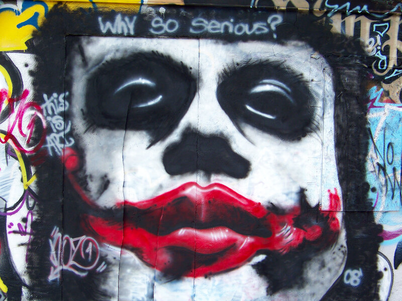 Joker graffiti on wall