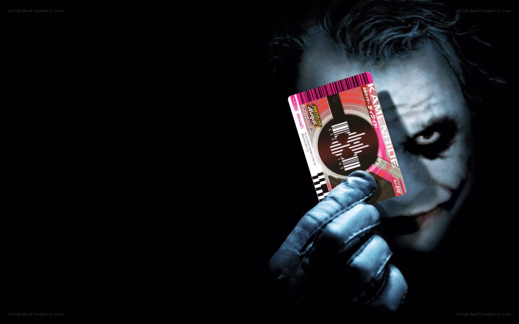 Joker holding a card