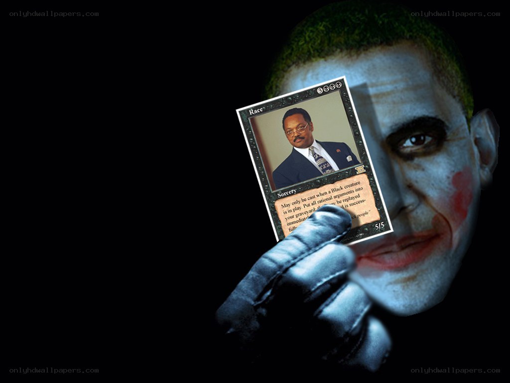 Joker holding a Magic card