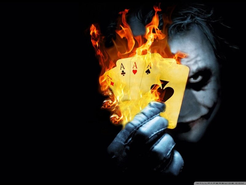 Joker Holding Aces