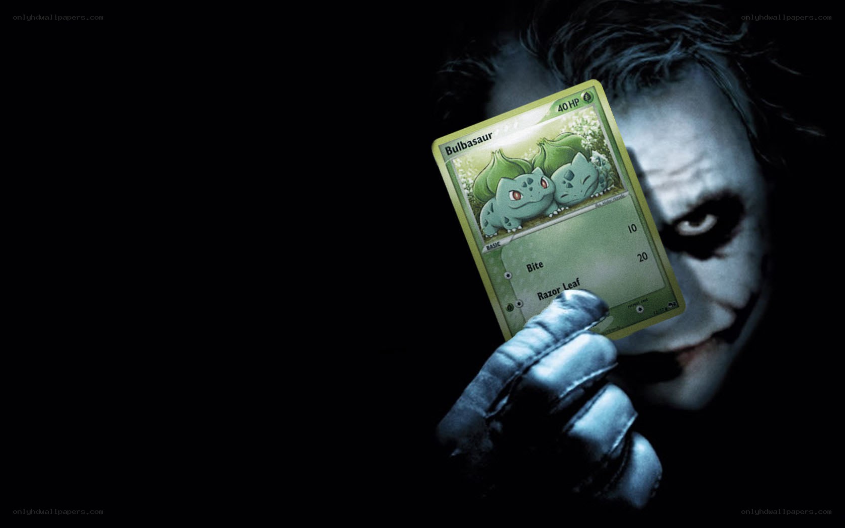 Joker holding Bulbasaur card