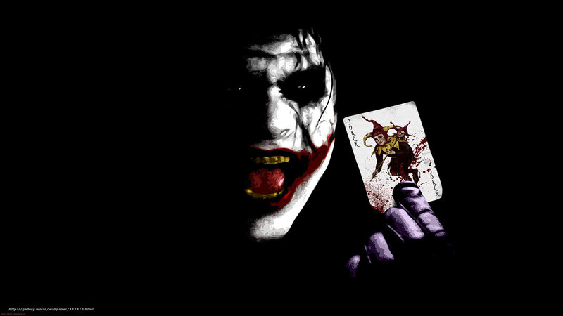 Joker Holding Card — Black, Dark, Dramatic