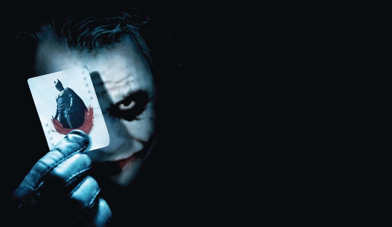 Joker Holding Card — Black, Dark, Night, Photograph, Glove