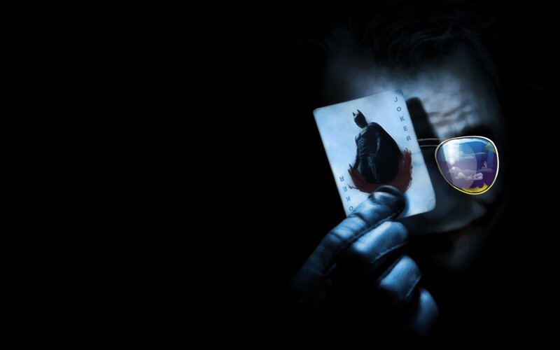 Joker Holding Card — Black, Dark, Night, Photograph, Gloved Hand