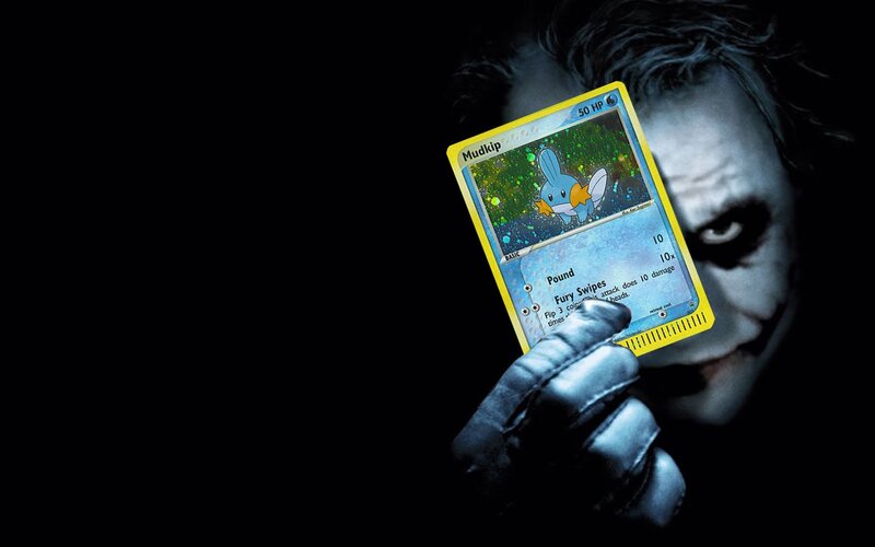 Joker Holding Card — Black, Dark
