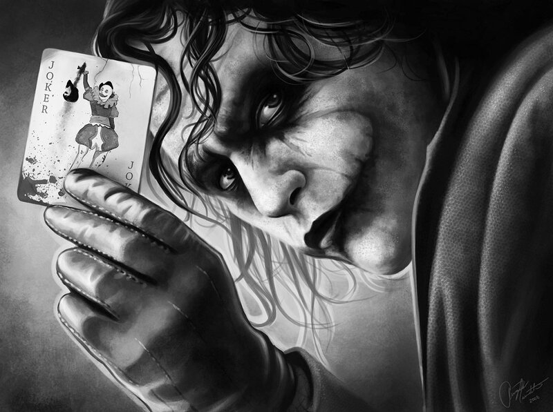 Joker Holding Card — Black