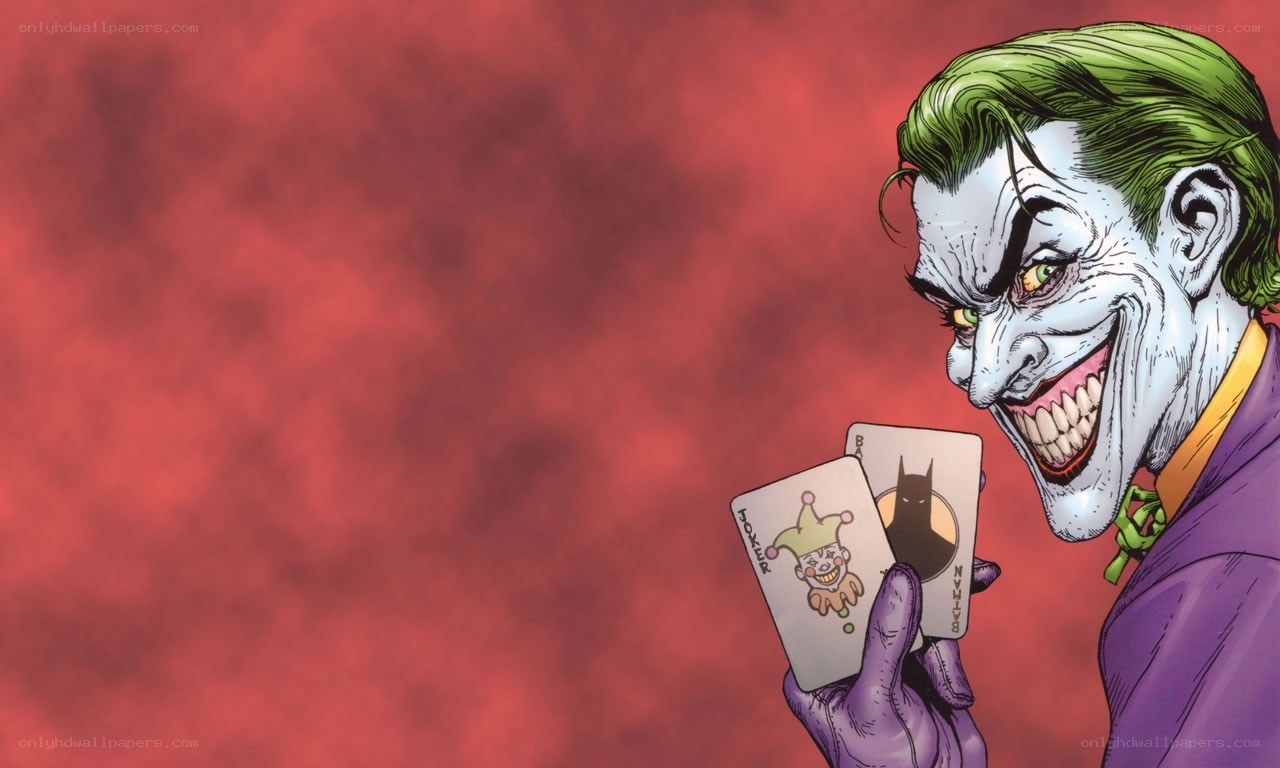 Joker holding cards