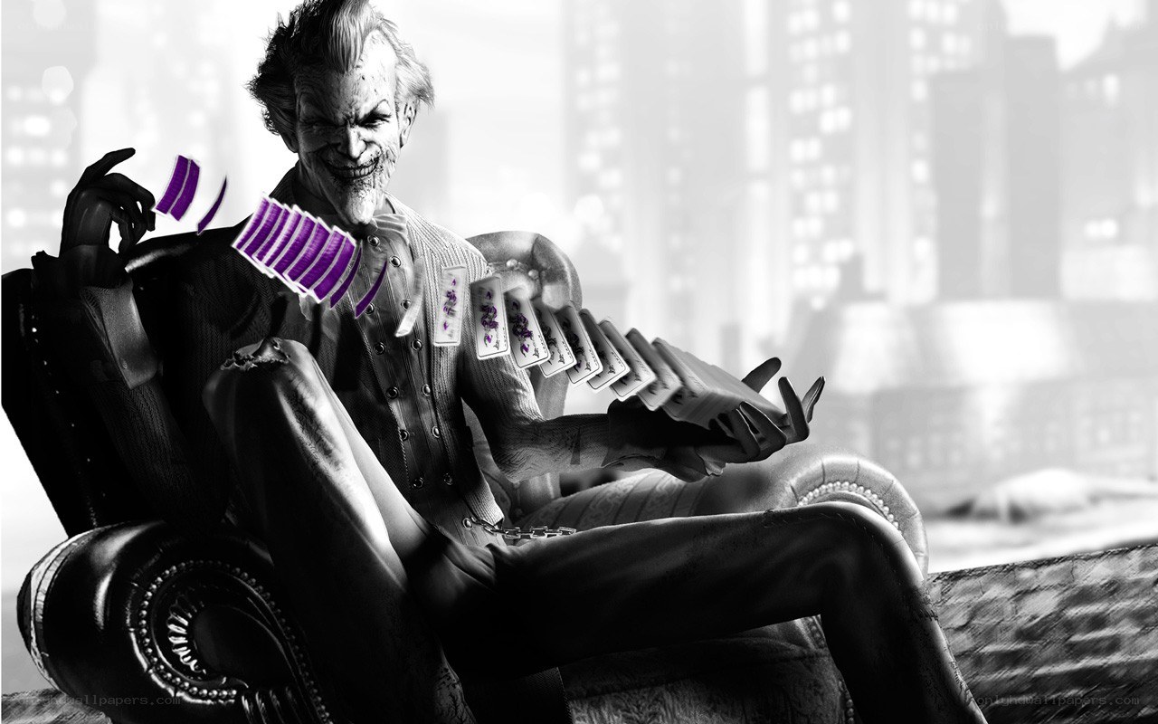 Joker holding cards