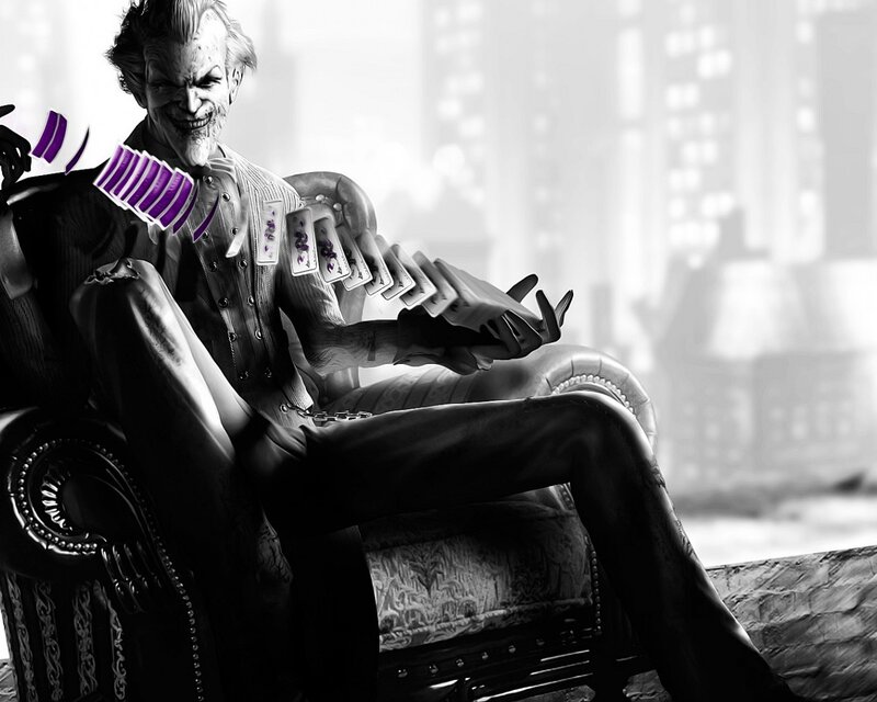 Joker Holding Cards — Black