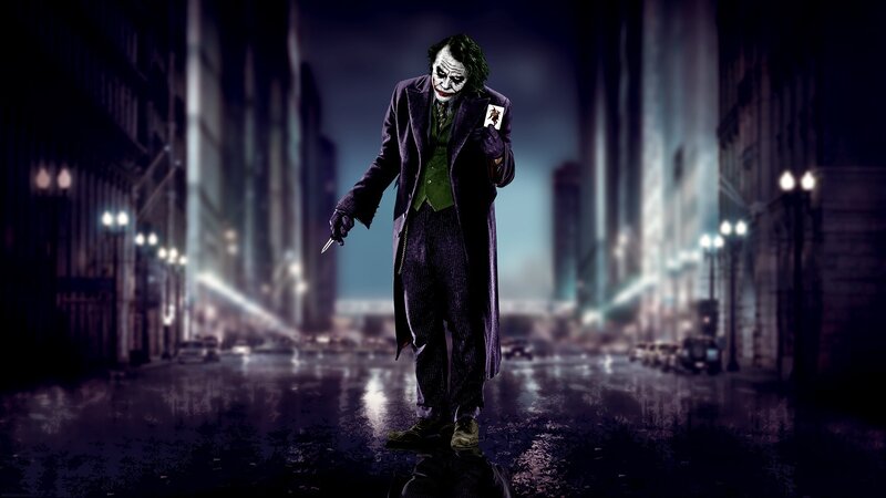 Joker Holding Knife — Purple