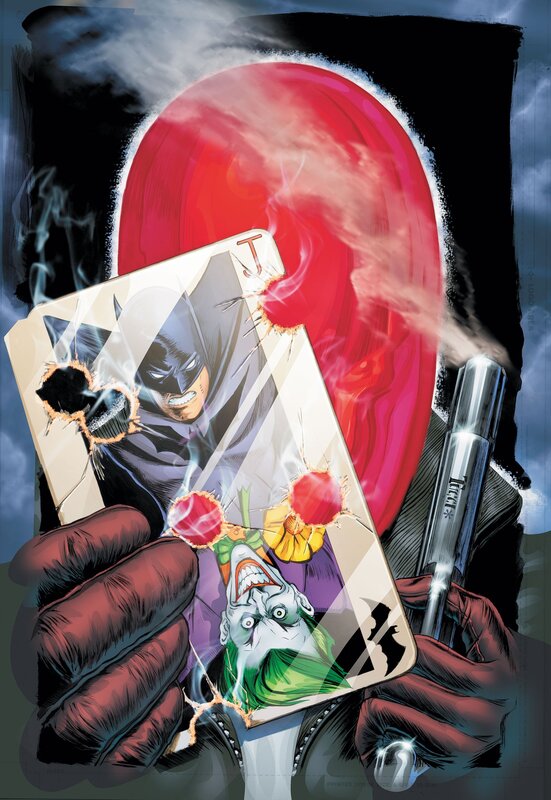 Joker Holding Playing Card — Red