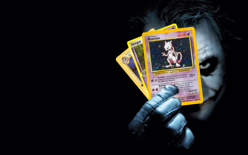Joker holding Pokémon cards