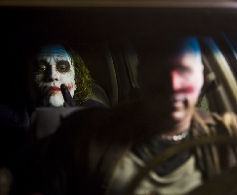 Joker in a car scene