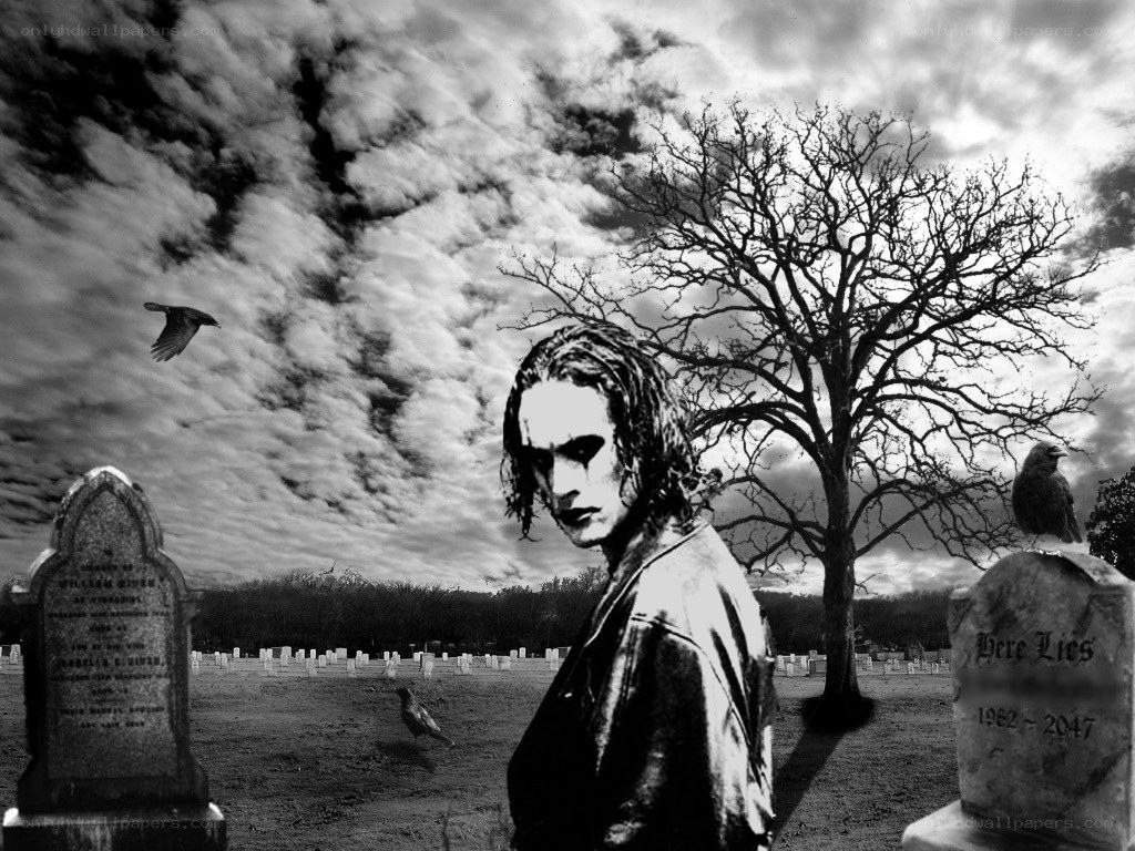 Joker in a cemetery