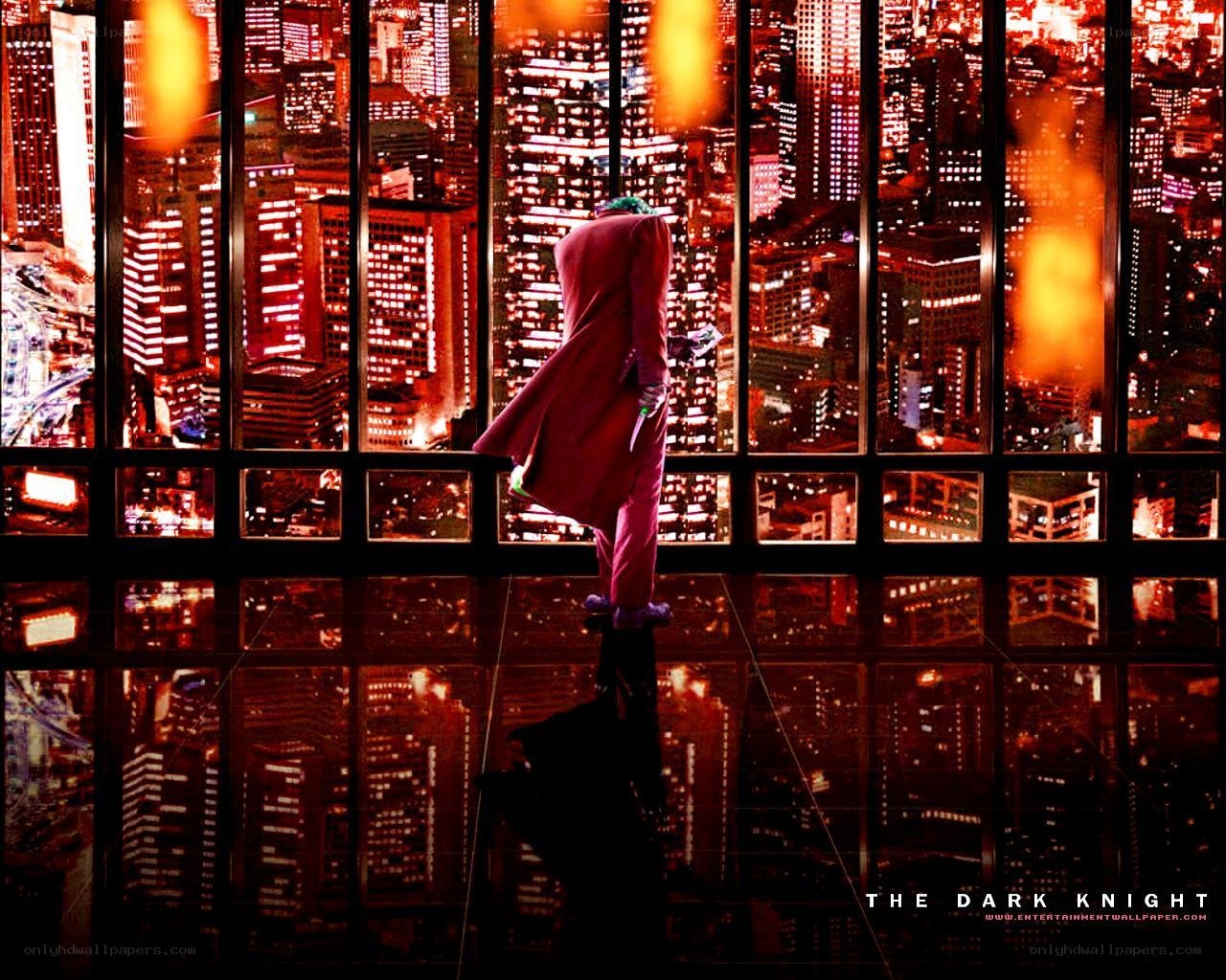 Joker in a cityscape