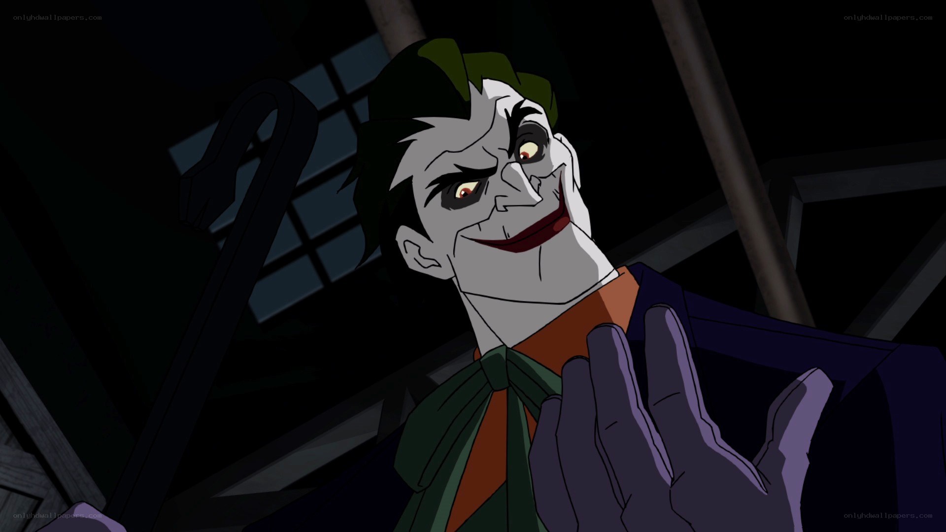 Joker in a dark room