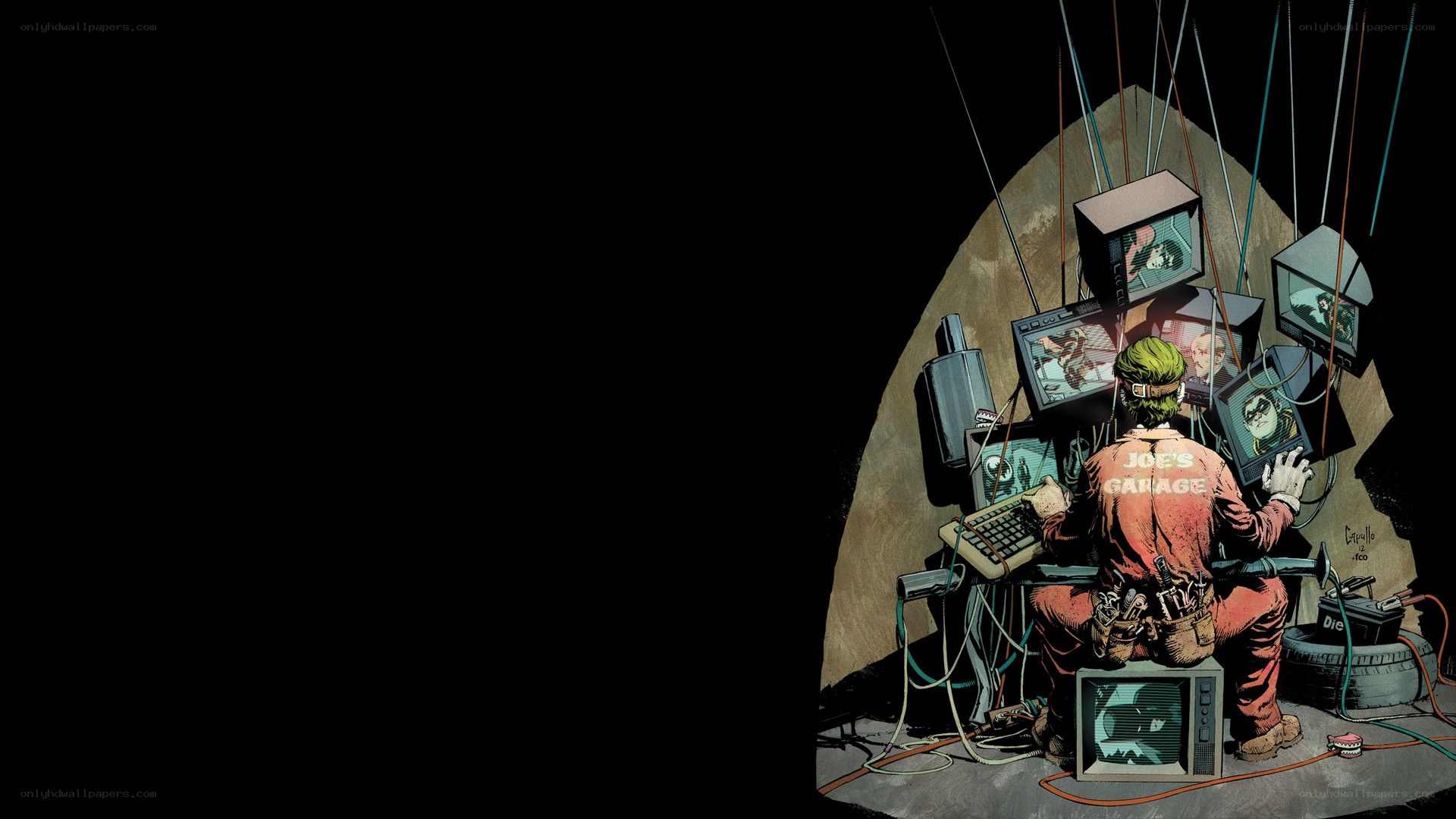 Joker in a surveillance room