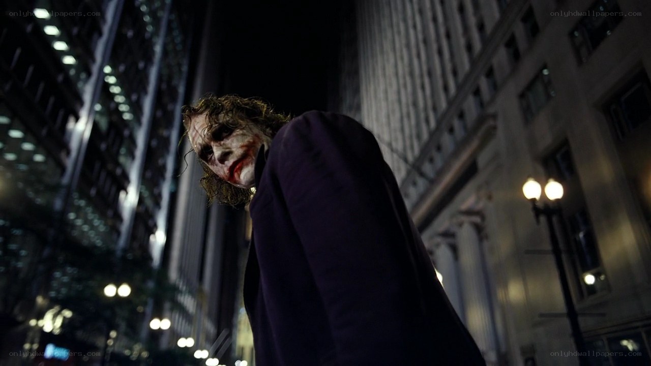 Joker in Gotham at night