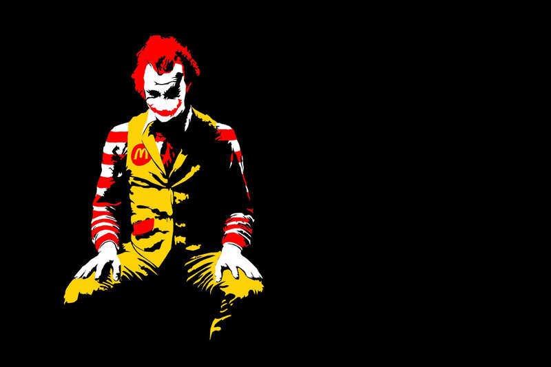 Joker in McDonald's uniform