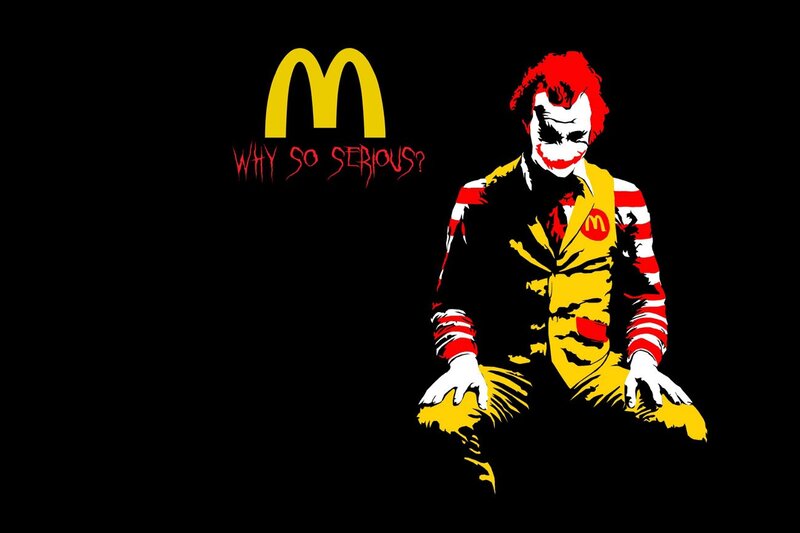 Joker in Mcdonalds Uniform — Black, Dark