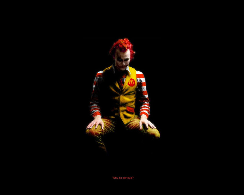 Joker in Mcdonalds Uniform — Black, Dramatic