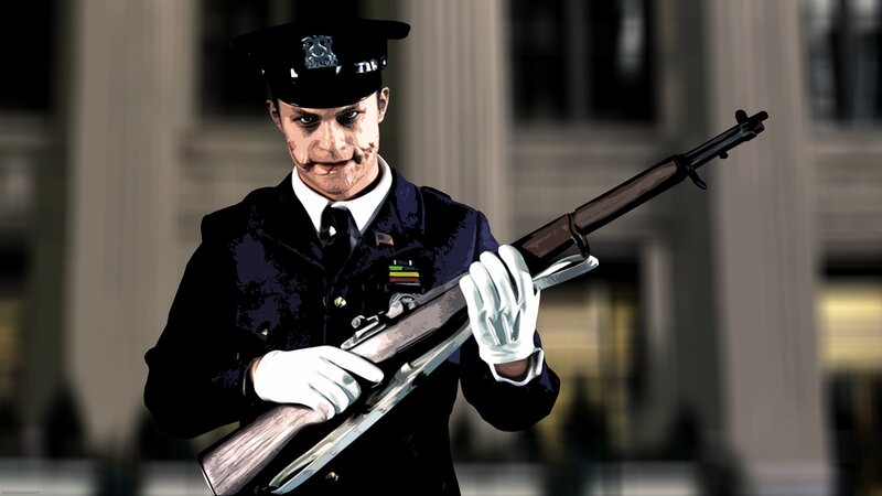 Joker in Police Uniform — Black