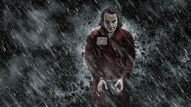 Joker in Rain — Black, Dramatic