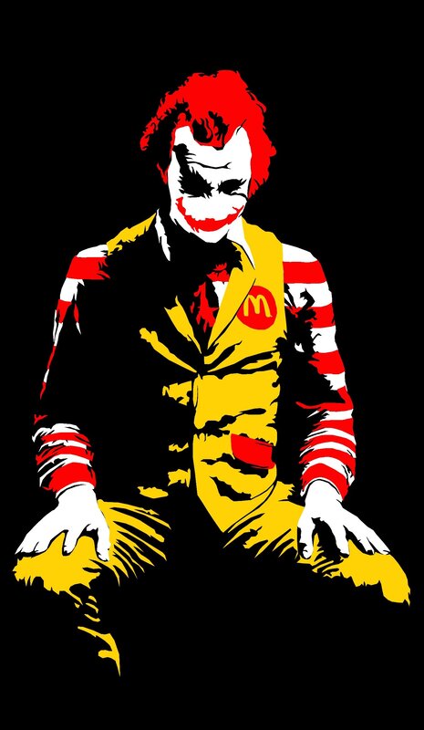 Joker in Ronald McDonald outfit