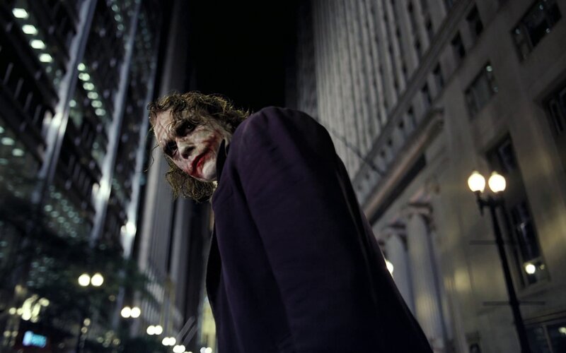 Joker in the city at night