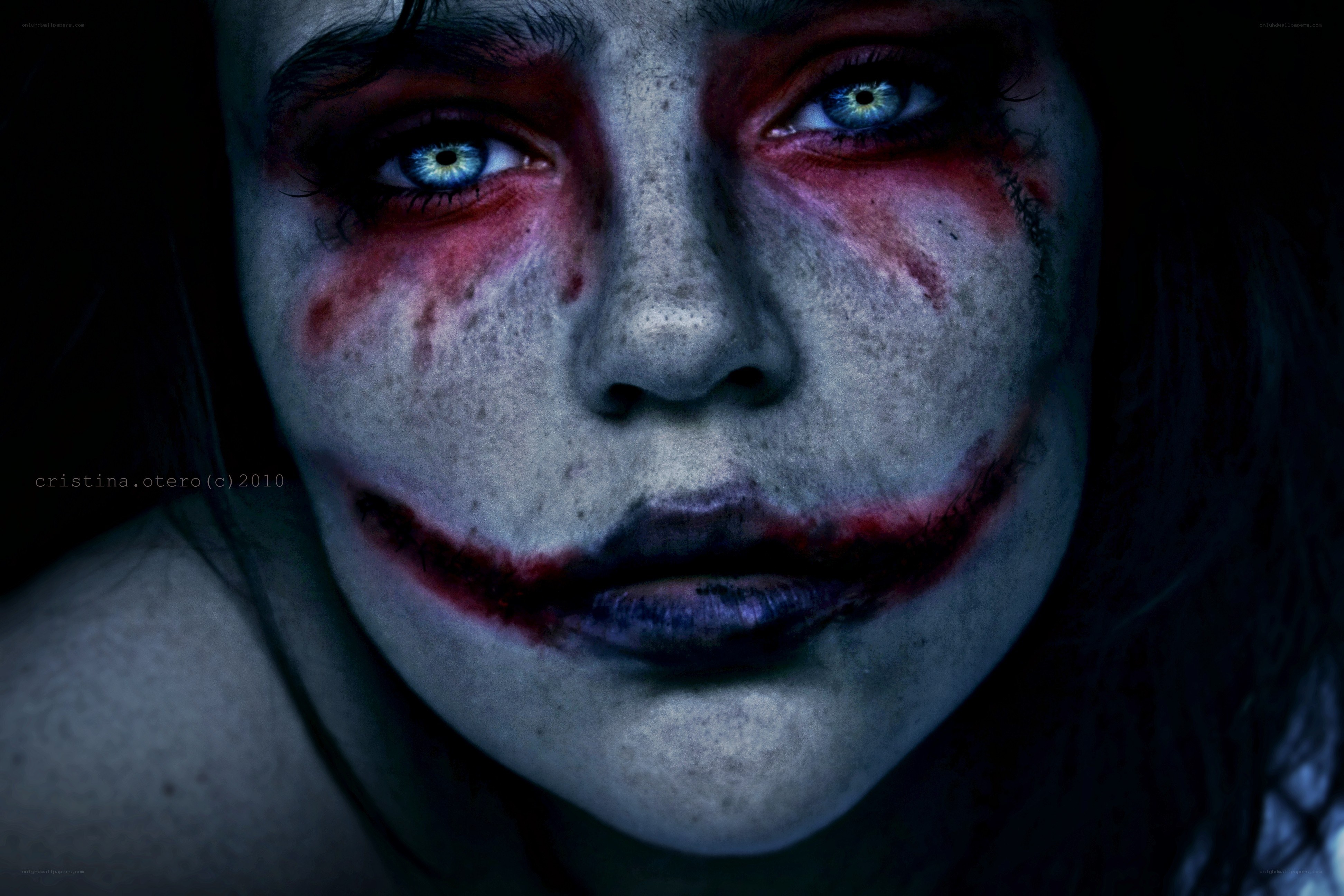 Joker-inspired makeup portrait
