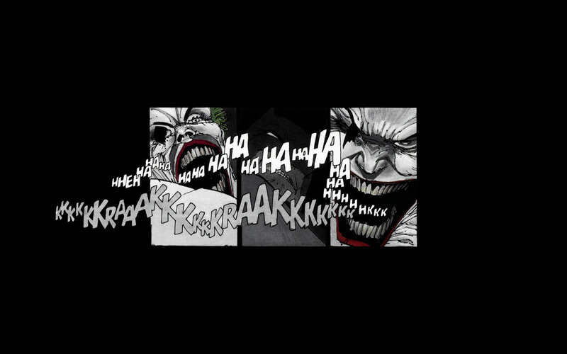 Joker laughing comic panels