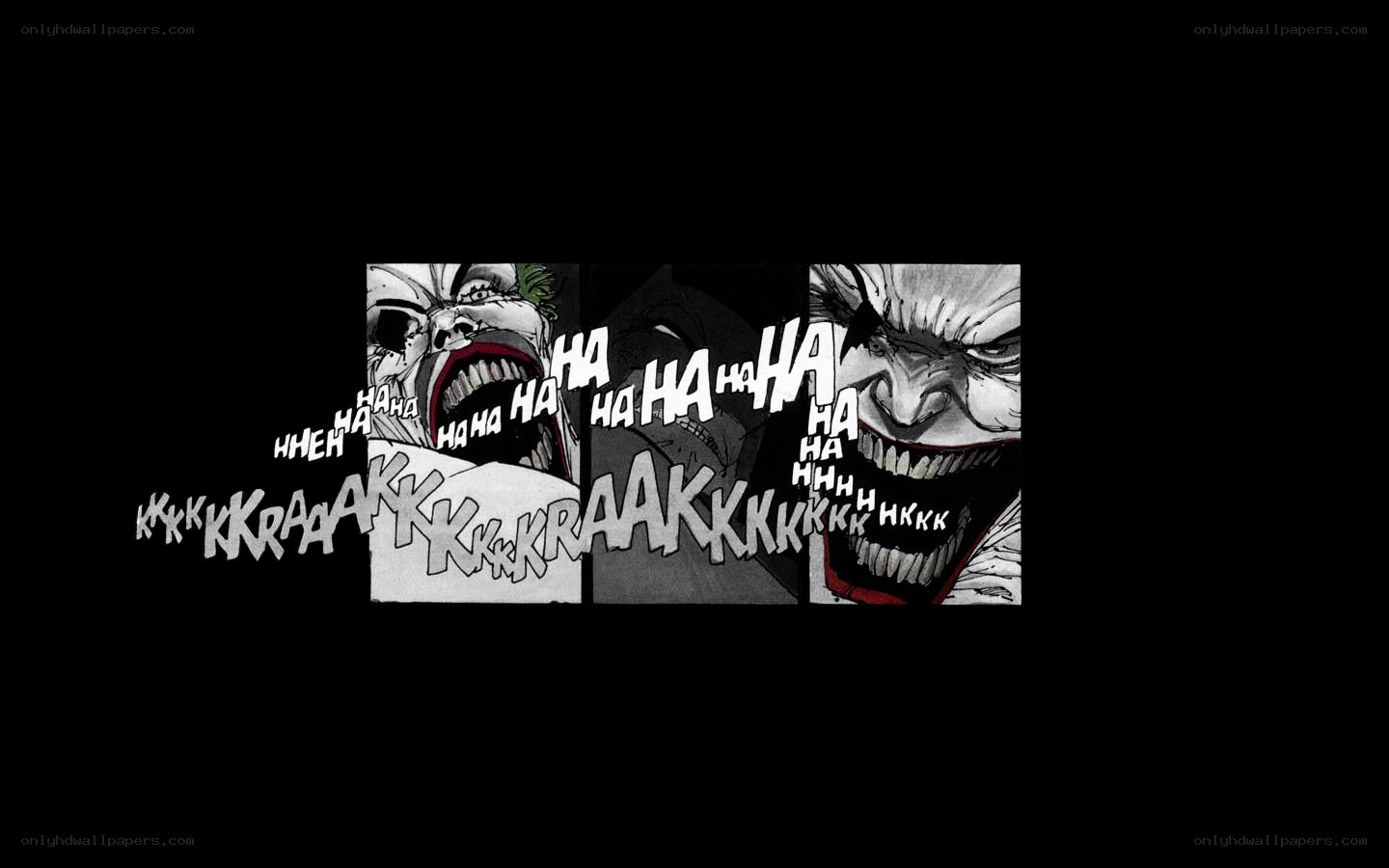 Joker laughing comic panels