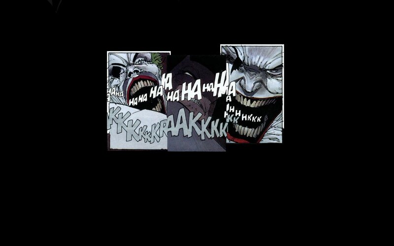 Joker laughing in comic panels