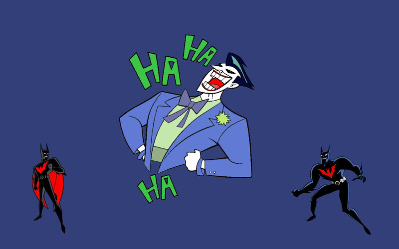 Joker laughing with Batmen