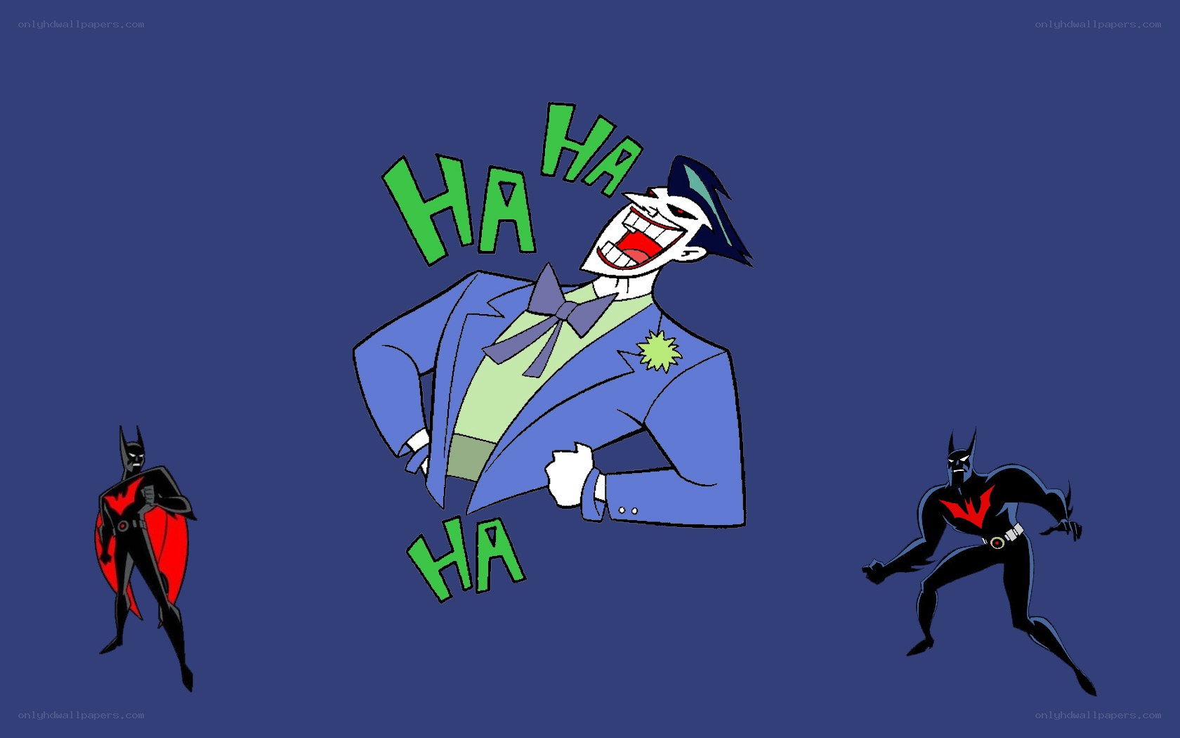 Joker laughing with Batmen