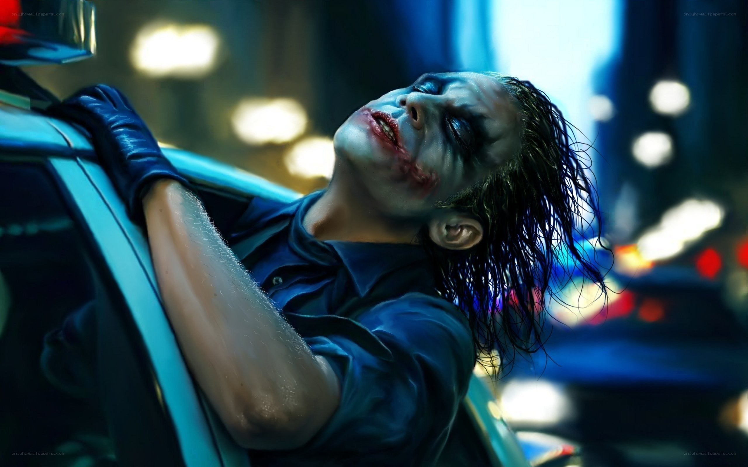 Joker leaning on car