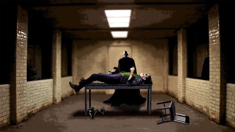 Joker Lying on Table